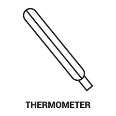 Obraz premium Clinical Thermometer Line Art Illustration Health Check Fever Detection Illness Diagnosis Healthcare Tool Medical