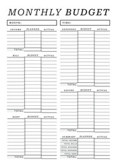 Obraz premium Monthly Budget Planner | Income Expense Savings Tracking Template