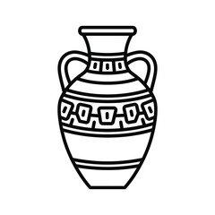 Elegant line art illustration of a coffee pot, cups, and a bowl isolated on