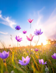 Łąka kwiatowa tło