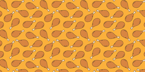 Colorful Chicken Drumstick Pattern for Festive Celebrations and Themed Backgrounds