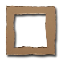 Roughly torn cardboard frame with white space for copy