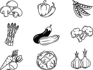 vegetable line art
