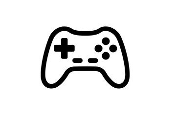 Minimalist outline icon of a modern video game controller for digital entertainment