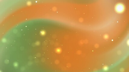 Abstract orange and green swirling colors with bokeh lights suitable for background designs, artistic concepts, and visual content creation.