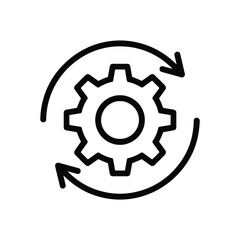 Gear with circular arrows representing process and automation