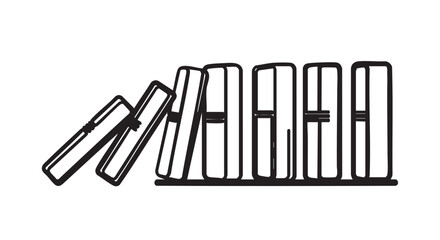 ## **47. Domino effect chain reaction outline vector**
