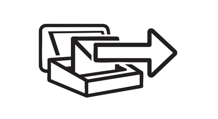 ## **23. Outbox tray sending outline icon vector**
