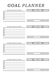 Goal Planner, Goal Setting Template, Printable Goal Tracker