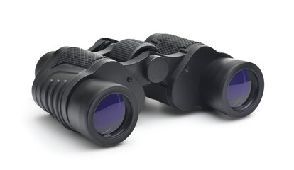 Black metal modern binoculars