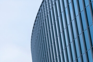 Architecture skyline with contemporary skyscraper and glass minimalism rising over the horizon, expanding copy space and creating a balanced urban view contrast