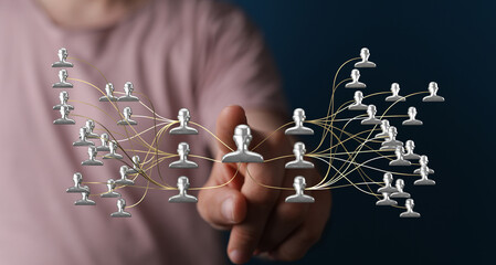 Visual representation of business networking and organizational structure. Perfect for illustrating concepts of teamwork, cooperation, and hiera