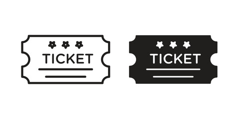 Ticket stub icon for web, app, infographic.