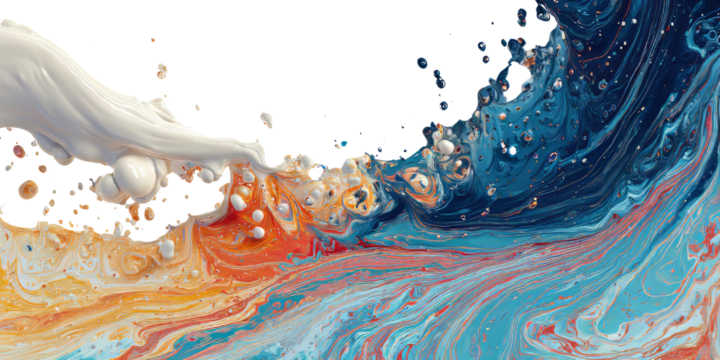 Vibrant Cosmic Swirl: A Journey Through Liquid Color and Celestial Hues