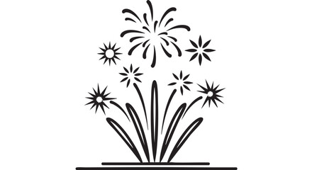 ## **8. Fireworks display outline vector**
