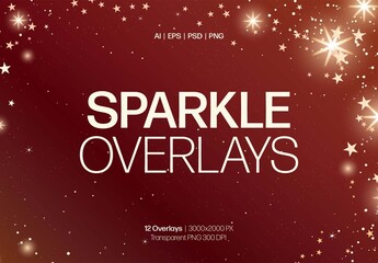 Transparent Sparkle Overlay & Star Burst Glitter Light Effects for Festive Christmas Filters