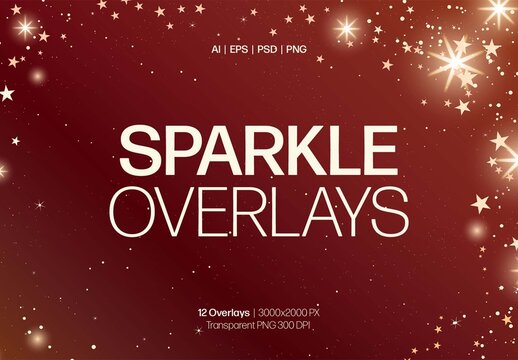 Transparent Sparkle Overlay & Star Burst Glitter Light Effects for Festive Christmas Filters