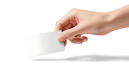 Clean presentation of hand holding a blank credit card. Ideal for payment concepts, banking visuals, and interface mockups.