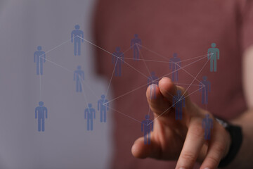 Digital concept of a human network connection, depicting the idea of teamwork, communication, and collaboration
