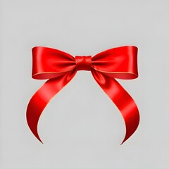red ribbon bow isolated on white transparent background PNG,
