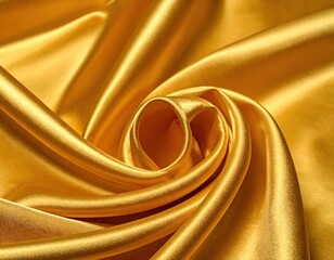 Golden Satin Fabric Swirls Texture