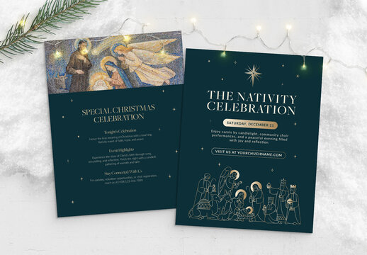 Christmas Nativity Play Flyer & Poster Template for School & Church Nativities
