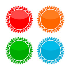 Badge starburst price shapes set icon isolated on transparent background
