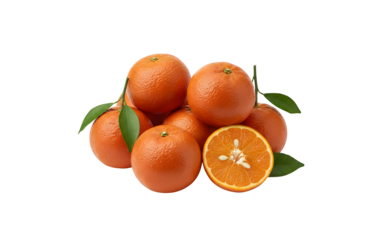 fresh Chinese oranges against a white background