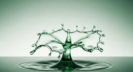 Spectacular water splash frozen in time, forming an intricate crown shape