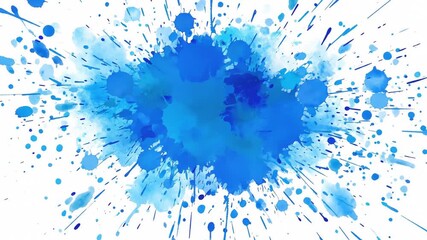 Vibrant blue paint splash on white background - Powered by Adobe