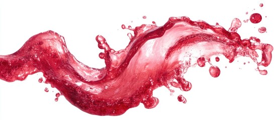 Red liquid splashes against a white background