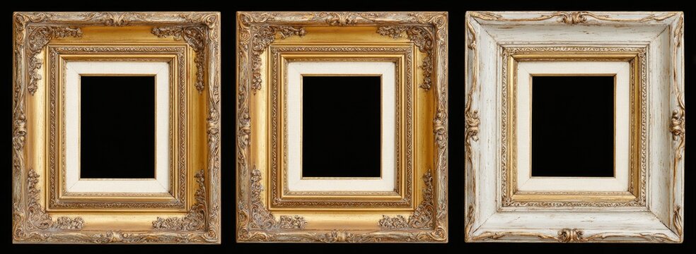 Three ornate picture frames - Powered by Adobe