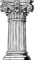 Elegant Corinthian column architectural detail illustration
