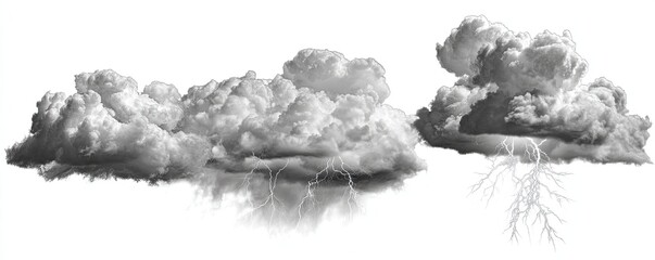 Gray storm clouds with lightning