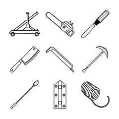 Minimalist Hand Tools Vector Illustration Collection