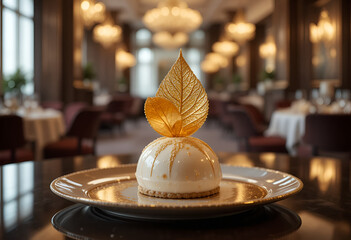 Dessert with gold leaf