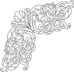 Intricate decorative corner flourish ornament vector design