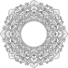 Intricate Floral Mandala Frame Design