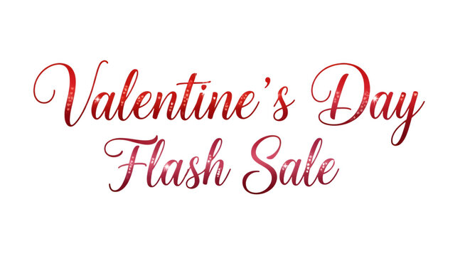 Valentines day flash sale text isolated on transparent background
