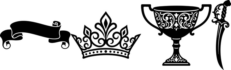 Royal emblem elements for design achievements awards and status