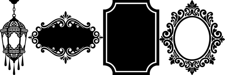 Decorative Ornamental Frames and Lantern Set