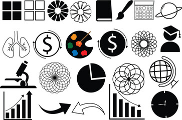 Dynamic abstract geometric composition with vibrant color accents and bold typography elements