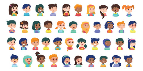 Fototapeta premium Kids Avatar Cartoon Illustration Collection