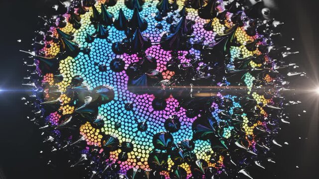 Fluid Dynamics: Colorful Magnetic Fluid Forming Spikes and Patterns