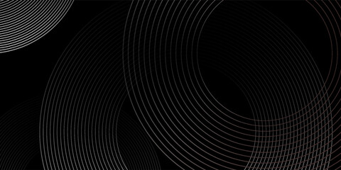 Abstract white and red color with circle line vector on dark background. Modern overlap circle lines texture with vector creative design. Simple arts.