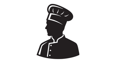 Elegant professional chef silhouette design with hat, representing culinary expertise, fine dining, and restaurant hospitality, perfect for branding and food service