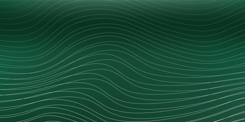 Abstract dark green gradient waves line background. Modern lines on green mesh presentation. Simple vector. eps 10.
