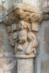 Romanesque Capital with Sculpted Figures at Santa Maria la Real in Cillamayor
