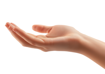 Open Palm Hand Offering isolated on a transparent background