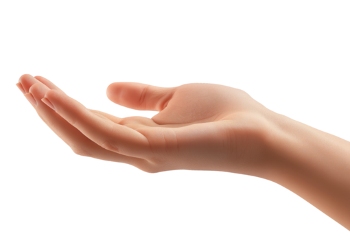 Open Palm Hand Offering isolated on a transparent background